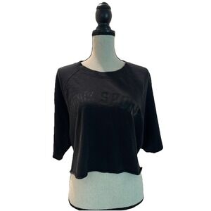 VICTORIA'S SECRET PINK Cropped Reversible Terry Cutoff Crew size M